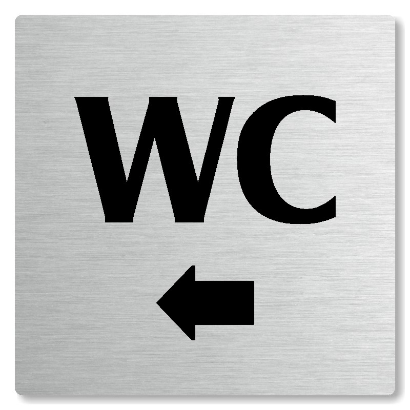 WC vlevo, 100x100mm, stříbrná, Nevada